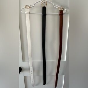 Belts - set of 3 - black, white, brown